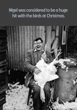 Funny Christmas Card - 1950s Black and White - Traditional Turkey created by Hello Sausage