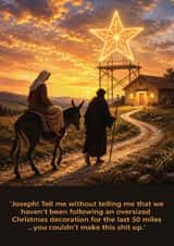 Funny Nativity Christmas Card - Mary and Joseph - Star of Bethlehem created by Hello Sausage