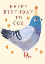 Cute Birthday Card - Happy Birthday To Coo - Pigeon created by Darcie Olley