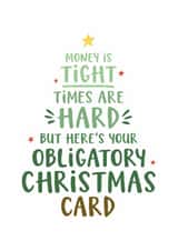 Funny Obligatory Christmas Card, Relatable Cheeky Christmas Tree Card created by Kreate Paper Co.