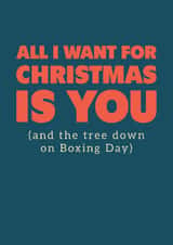 Funny Christmas Card - Tree Down On Boxing Day created by PEA GREEN PRINTS