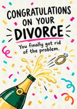 Funny Divorce Card for Friend – Congratulations on Your Divorce created by Oh Jeez!