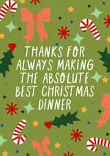 Christmas card with thanks for your annual Christmas dinner chef created by KATIE S