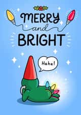 Merry and Bright Bum - Funny Christmas Card - For Him created by Cheeky Legends