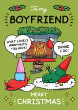 Funny Christmas Card - For Boyfriend - Warm Nuts created by Cheeky Legends