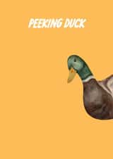 Funny Birthday/Just Because Card - Peeking Duck created by The Marmalade Cat