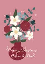 Classic Christmas Card - For Parents - Flowers created by Abi Bryan
