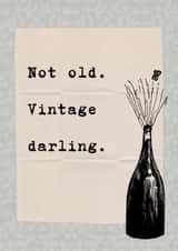 Funny Birthday Card - Not Old Vintage Darling, Fine Wine Birthday Card created by Helen Aveyard