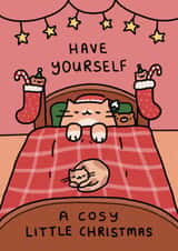 Cute Christmas Card - Have Yourself A Cosy Little Christmas - Cats created by Wren & Wilson