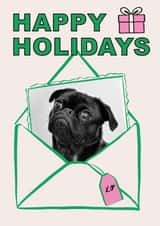 Personalised Christmas Photo Card created by Sabrin Deirani - Retro Christmas Photo Card – Happy Holidays – Festive Envelope
