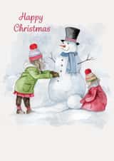 Cute Christmas Card - Snowmen created by Crumble and Core