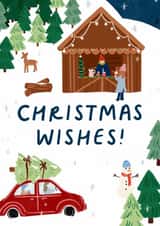 Traditional Christmas Scene card - Pretty Xmas Festive Card - Chistmas Wishes created by Lauren Barclay