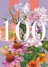 Pretty Birthday Card - 100th - Floral Bouquet created by Catherine Lewis Design