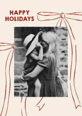 Personalised Christmas Photo Card created by Jennifer Lew - Classic Christmas Card - Bows - Happy Holidays