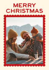 Personalised Christmas Photo Card created by Jennifer Lew - Classic Christmas Card - Scallop Border - Merry Christmas