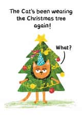 Funny Christmas card- Sassy cat is stuck in the Christmas tree again created by Corcutt Collective