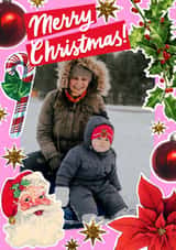 Personalised Christmas Photo Card created by Violet and Alfie - Pretty Retro Christmas Card