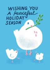 Cute Illustrated Holiday Card - Dove of Peace - Peaceful Holiday Season created by Sunpatch Society
