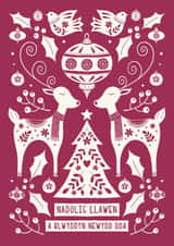 Welsh Christmas Card - Reindeer - Nadolig Llawen a Blwyddyn Newydd Dda created by Kirsty Miller