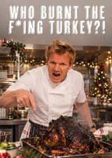 Angry Chef Burnt Turkey Funny Christmas Card created by Aussie Studios