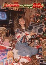 80s Christmas Nostalgia Funny Personalised Face Swap Card created by Vallely Studios