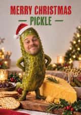 Christmas Pickle Funny Personalised Face Swap Card for Him created by Vallely Studios