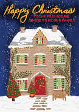 HAPPY CHRISTMAS friends - chose to be family - family Christmas card created by Philippa Elizabeth Illustration