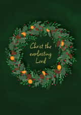 Christian Christmas card - Hark the Herald Angels Sing lyric created by Philippa Elizabeth Illustration