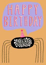 Funny Birthday Card for Friends and Family- Spider Design created by Heather Buchanan