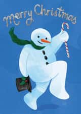 Cute Christmas Card - Dancing Snowman created by Suzanne Brearley Design