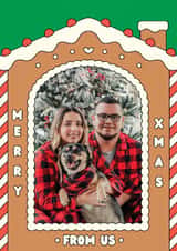 Personalised Christmas Photo Card created by Feel Good Supplies - Classic Christmas Card - Candy Canes - Gingerbread House