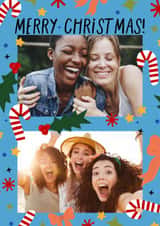Personalised Christmas Photo Card created by KATIE S - Fun and modern Christmas card with two spaces for personal photos