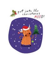 Cute Christmas Card - Highland Cow created by Pink Pig