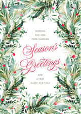 Elegant Hand Painted Watercolor Christmas Botanical Card-Festive Foliage created by Jackie Crawford