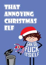 Rude Christmas Card for her - Sweary Elf for Mums - Funny Festive Parent Card created by Versed Aid