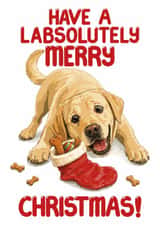 Funny Christmas Card For Labrador Owners - Labsolutely Merry Christmas created by Louise Burgoyne