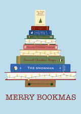 Pretty Christmas card for book lovers – Merry Bookmas created by Pen & Pickle 