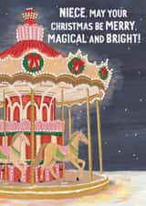 Merry Christmas Niece, magical and bright Christmas created by Rebecca Grantham