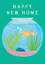 Cute Goldfish Bowl New Home Moving House Card created by Chinchi Things