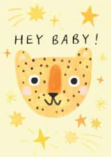 Cute Baby Leopard Card for New Arrival Baby Birth Stars created by Chinchi Things