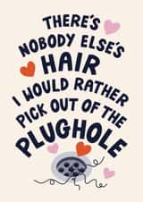Funny Anniversary Card - For Partner - Hairy Plughole created by Christine Cuddihy Illustration