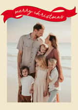 Personalised Christmas Photo Card created by Jennifer Lew - Classic Christmas Card - Red Ribbon Border