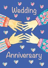Wedding Anniversary - folk art - hands - romantic - hearts created by Amy Hunter