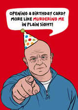 Funny Birthday Card – Ross Kemp – The Traitors – Murdered In Plain Sight created by Woody's Design