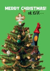 Funny Christmas Card - Wallace & Gromit - Feathers McGraw created by Hype Cards