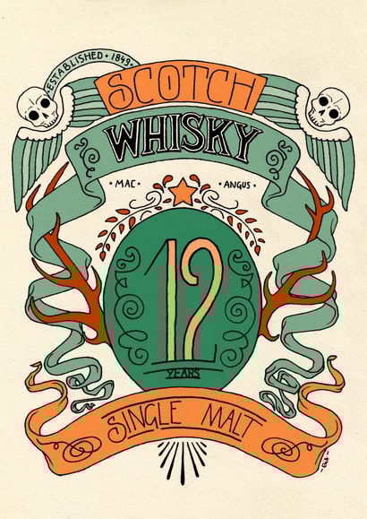 whisky label Card 22843 created by Elia Sánchez Martín