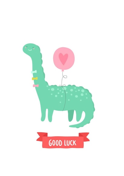 dino dinosaur Good Luck Card 1179 created by Anna Alekseeva
