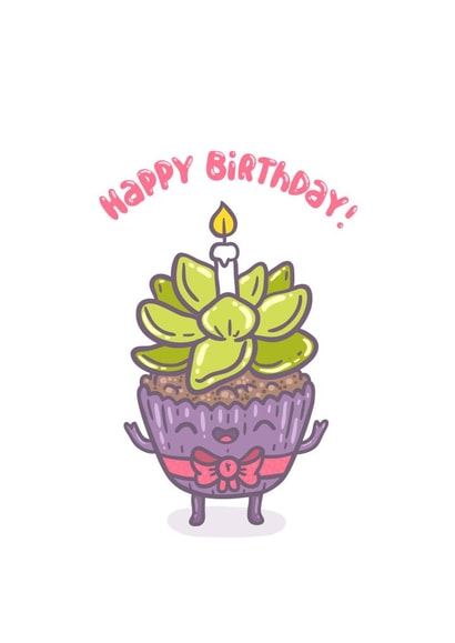 succulent plant Birthday Card 22909 created by Anna Alekseeva