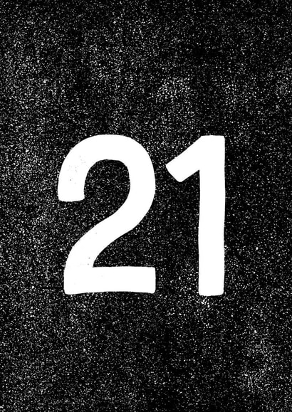 21 21st Birthday Card 1230 created by lowkey print studio