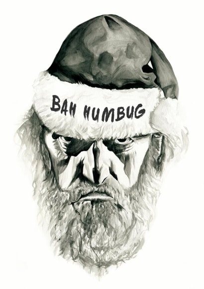Santa bahhumbug Humour Card 1145 created by Adam Davison